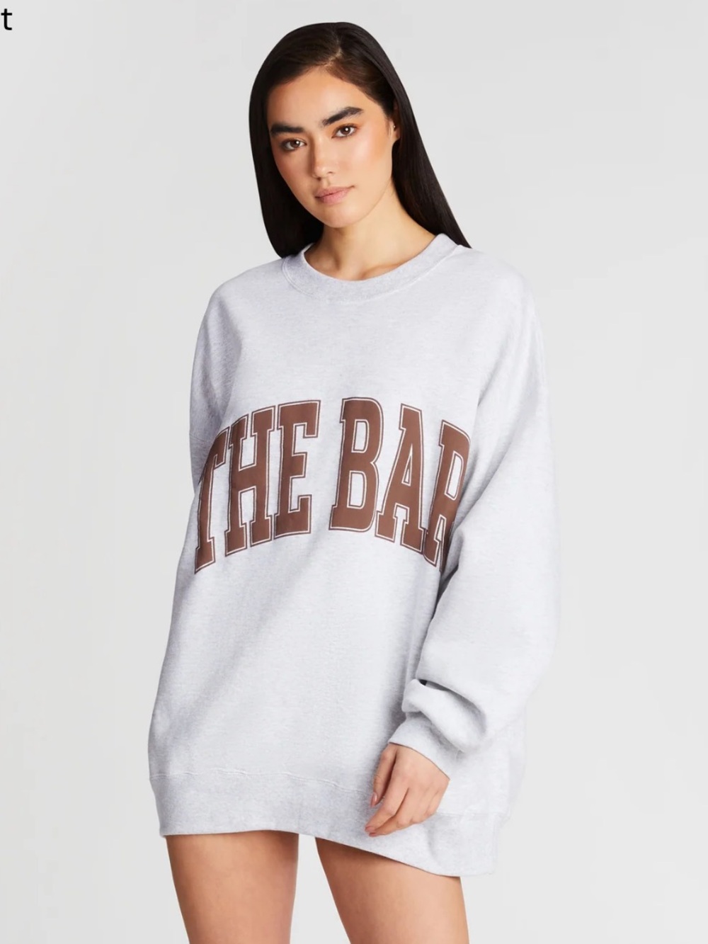The Bar VARSITY SWEATSHIRT LT HEATHER GREY/CHOCOLATE Size 3X
